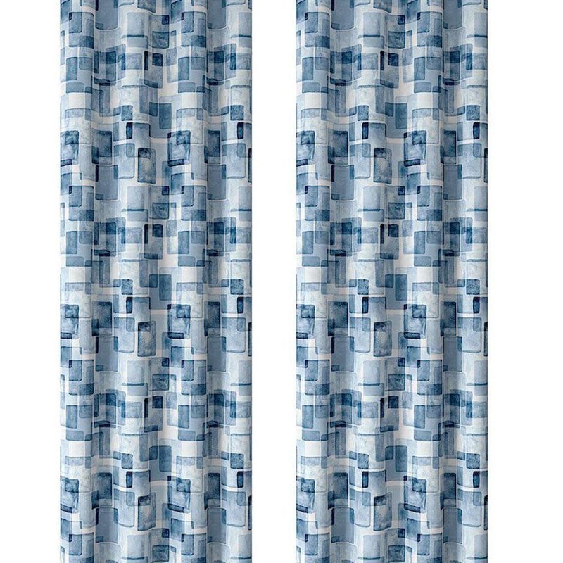 Cortina Tie Dry Bo Azul 140X240 Cm - Viva