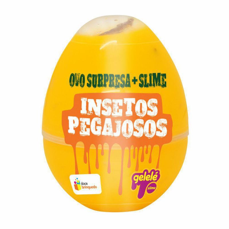 Ovo Sorpresa + Slime Insectos Pegajosos - Doce Brinquedo