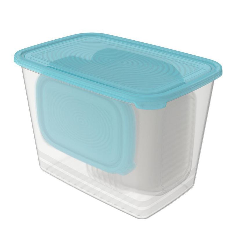 Set De Contenedores Con Tapa Celeste 17 Pzas - Jive