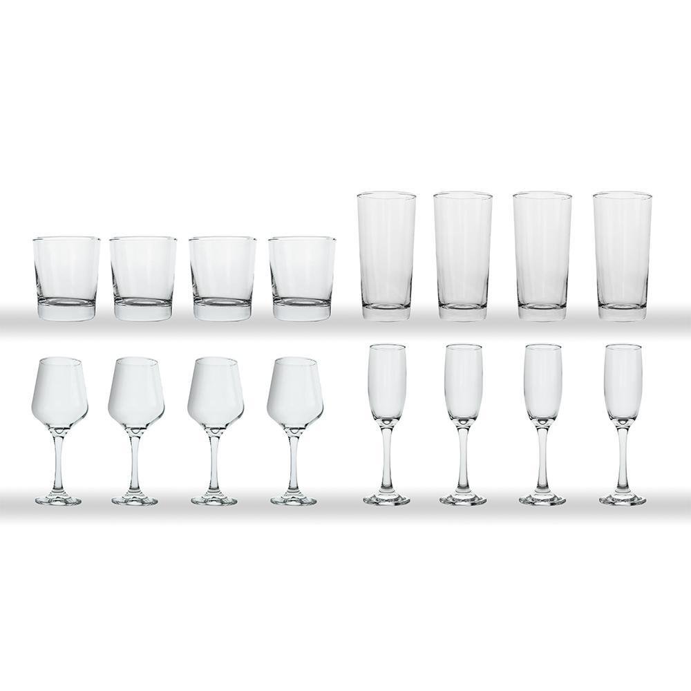 Set 12 Vasos De Vidrio Regent Diseño Rústico - Cemaco