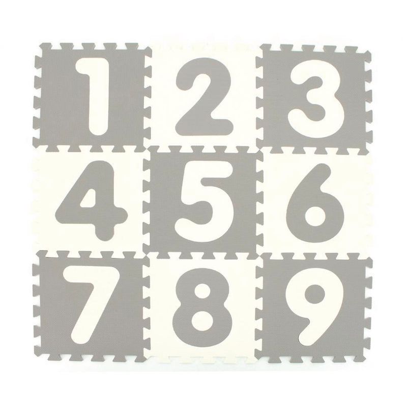 Mat De Rompecabezas De Números Gris 9 Pzas - Koala Kids