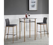 Conjunto de Mesa Alta con 2 Sillas de Bar