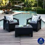 Set Corfu Balcony Grafito De Exterior 3 Piezas - Keter
