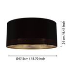 Lámpara De Techo Esteperra E27 1X40W Negro - Eglo