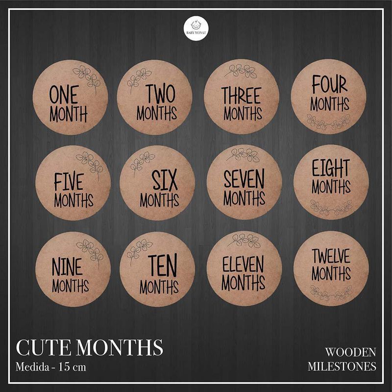 Milestone Para Crecimiento Bebé De Madera 12 Meses - Baby Monat
