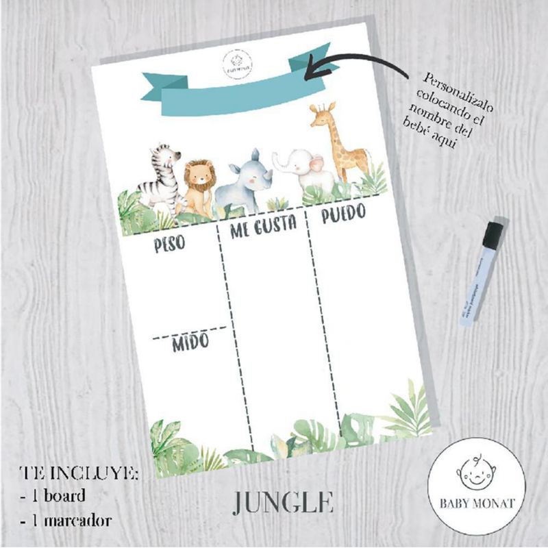 Board de información Jungla Diseñso Surtidos - Baby Monat