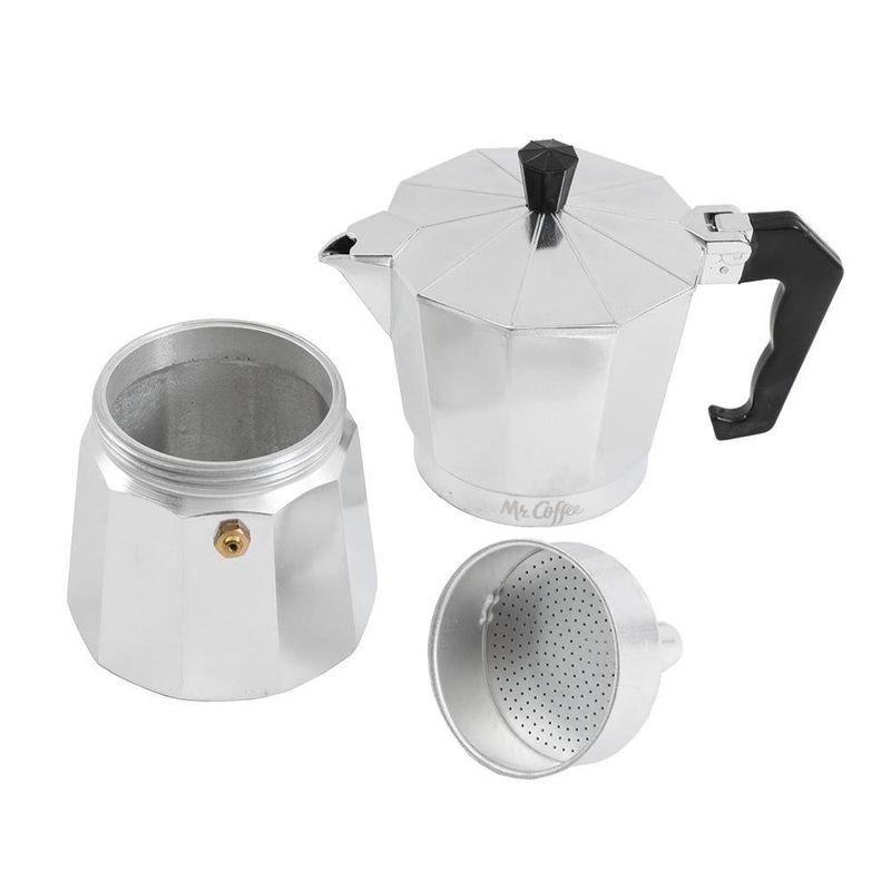 Cafetera de café expreso italiano, cafetera Greca italiana, 2 tazas de 3.4  fl oz, estufa de aluminio, café, uso en casa, oficina, regalo para amigos