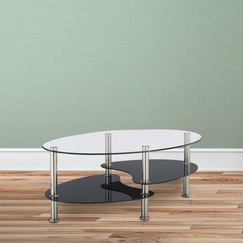 Mesa De Centro De Vidrio Ovalada - Z