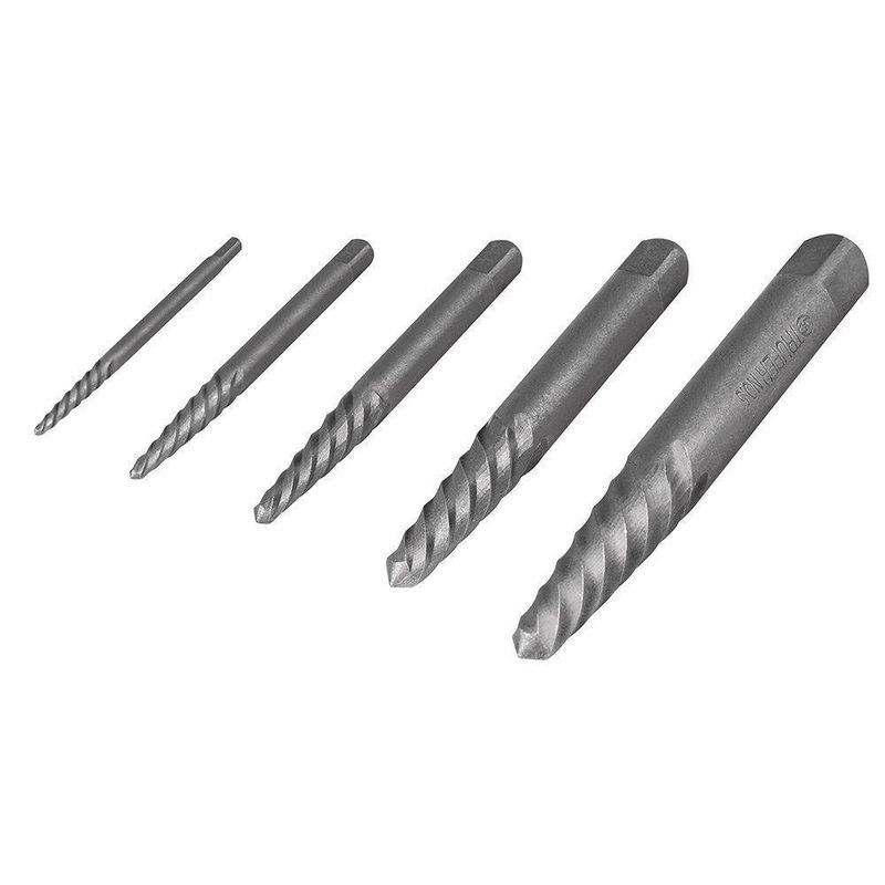 5 extractores de tornillos dañados, puntas de extractor de tornillos rotos  de 3 mm a 18 mm, destornilladores pelados, extractores en espiral, quita  fácilmente tuercas o pernos rotos