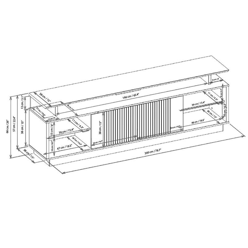 Mueble Para Televisor Marte 200X38X66 Cm - Z