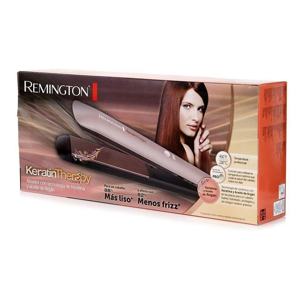 Plancha para cabello Remignton Therapy con Keratina, plancha alisadora  para el pelo con placas en cerámica