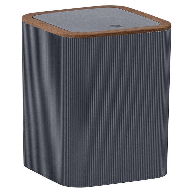 Basurero Cuadrado Gris Madera 5 L - Viva