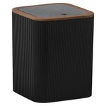 Basurero Cuadrado Negro Madera 18x18x22.5 Cm - Viva
