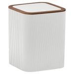 Basurero Cuadrado Blanco Madera 18x18x22.5 Cm - Viva
