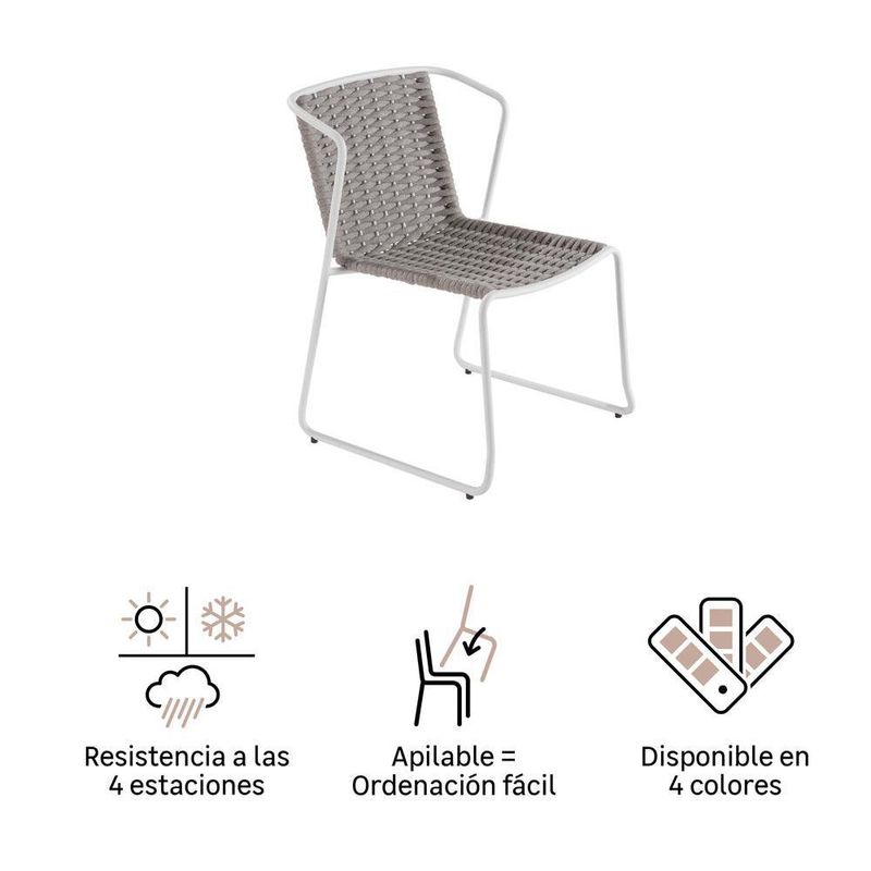 Silla Con Brazo Aida Alu Gris - Naterial