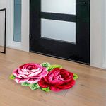 Alfombra De Entrada Diseño Rosas 82X57 Cm - Viva
