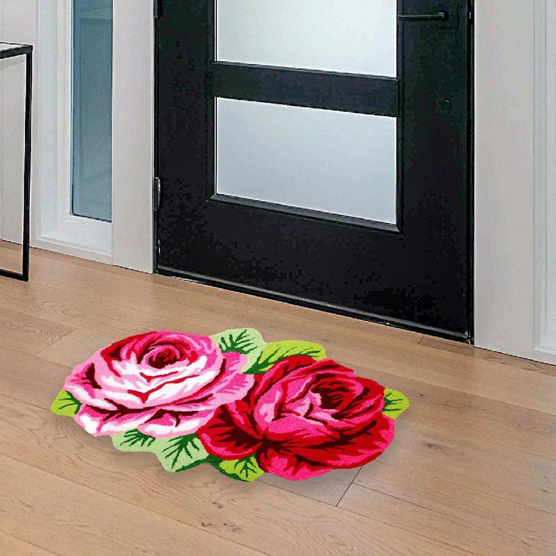 Alfombra De Entrada Diseño Rosas 82X57 Cm - Viva