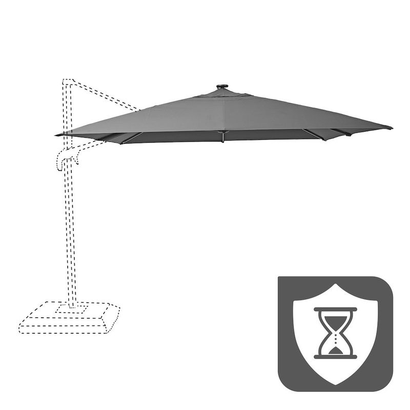 Sombrilla Banana Canopy Rectangular Gris