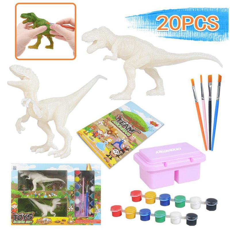 Set De Pintura Dinosaurios 20 Pzas