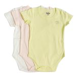 Set De 3 Bodies De Algodón Para Niña Talla  0 - 12 Meses  - Cantel