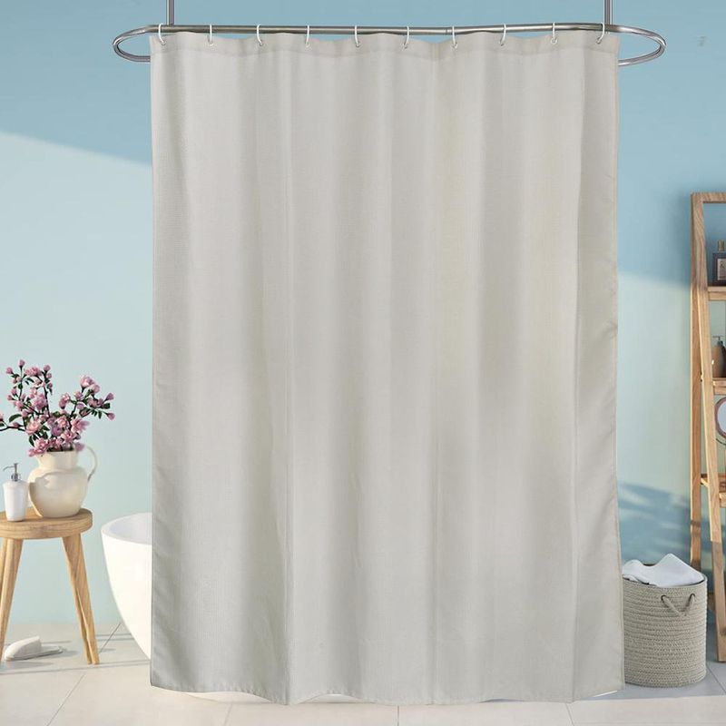 Set De Cortina Para Baño Cuadros Con 12 Ganchos - Viva