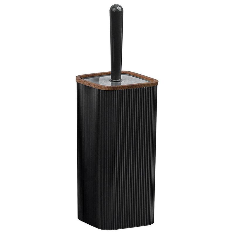 Cepillo Para Baño Cuadrado Negro Madera - Viva