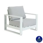 Silla Con Brazo Atenas Aluminio Blanco 95x88x80 Cm - Naterial