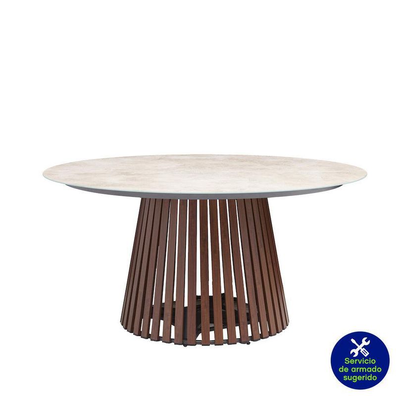 Mesa Para Comedor Redonda Café 6 Personas 150x150x74 Cm - Naterial