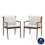 Set De Sillas Con Brazo Café 2 Pzas 66x60x82.5 Cm - Naterial