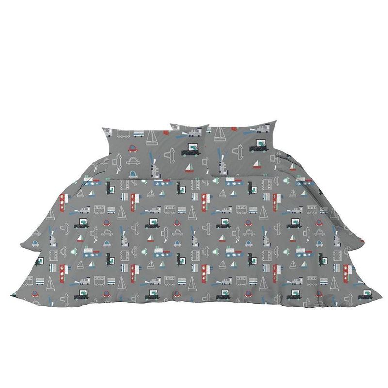 Set De Cubrecama Transportes Matrimonial Gris - Koala