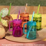 Pocillo con Pajilla de 12.5 Oz Colores Surtidos