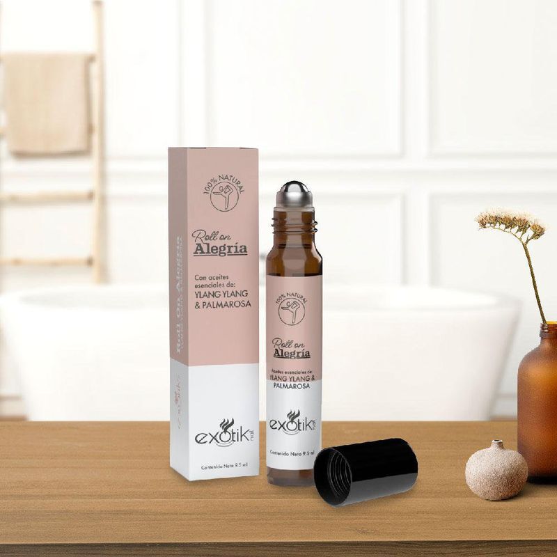 Roll On Con Aceite Natural Aromaterapia Alegría Esencia Ylang & Palmarosa 10 Ml Exotik