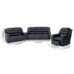 Juego de Sala de 3+2+1 Color Negro - Premium