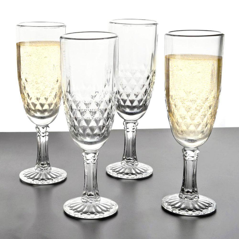 Copas de vidrio para champagne - Set de 6pzs - Tono gris - Grupo