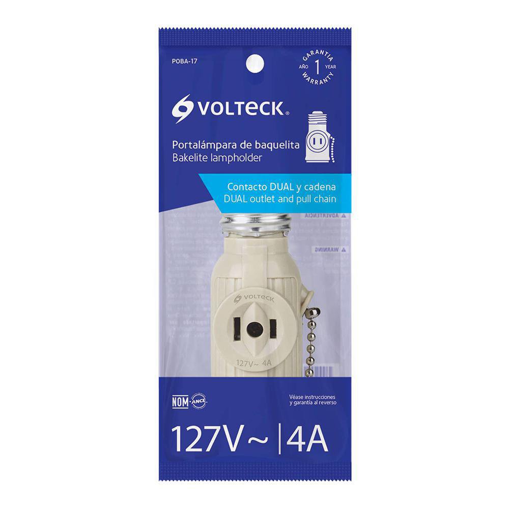 Socket Ladrón De Cadena Baquelita Marfil - Volteck - Cemaco