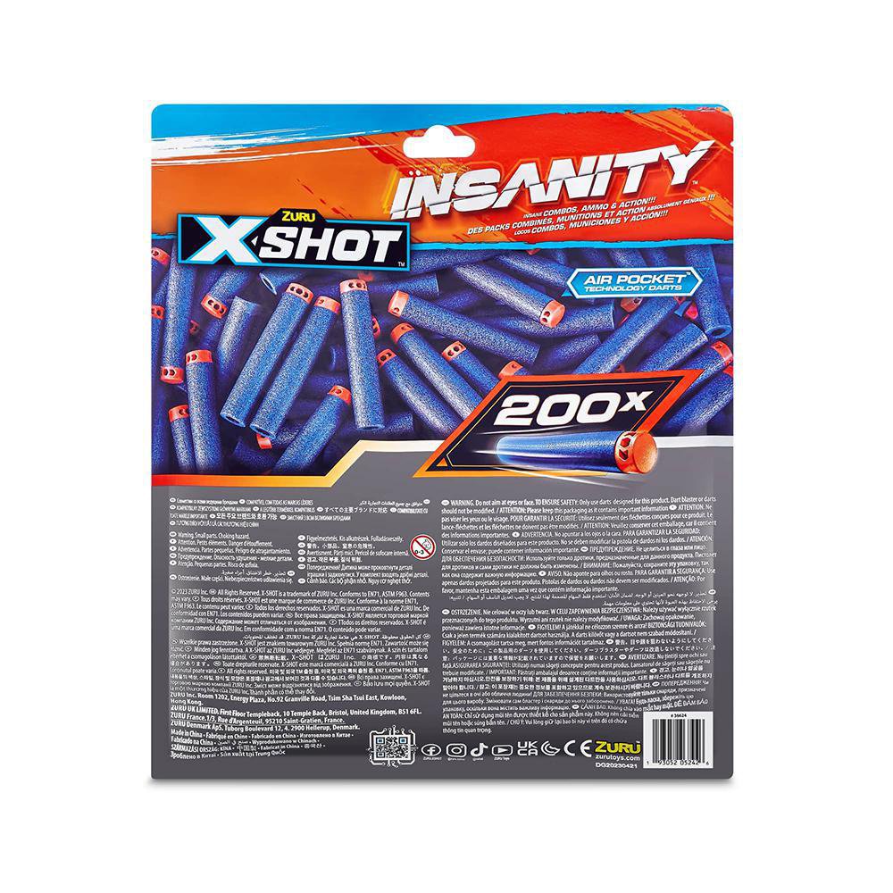 Xshot Insanity Refill 200 Pzas - Zuru - Cemaco