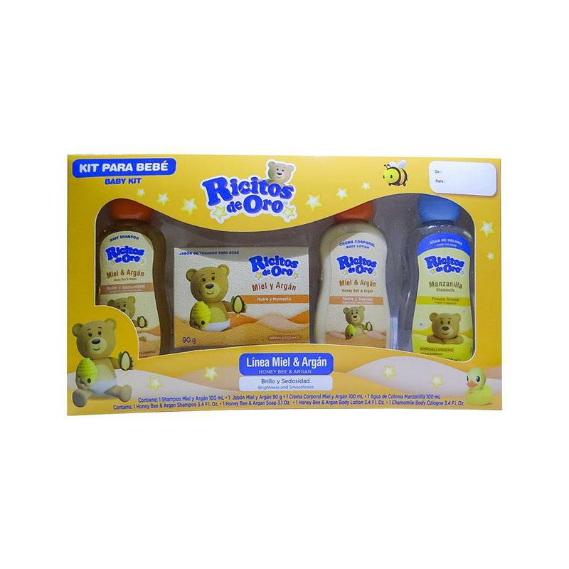 Mini Kit Manzanilla Miel y Argán 4 Pzas - Ricitos de Oro