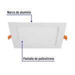 Lámpara LED Cuadrada Empotrable Luz Cálida 12 W - Volteck