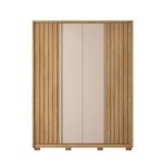 Armario Barb De Madera Café Y Blanco 182x57x212 Cm - Zmobili