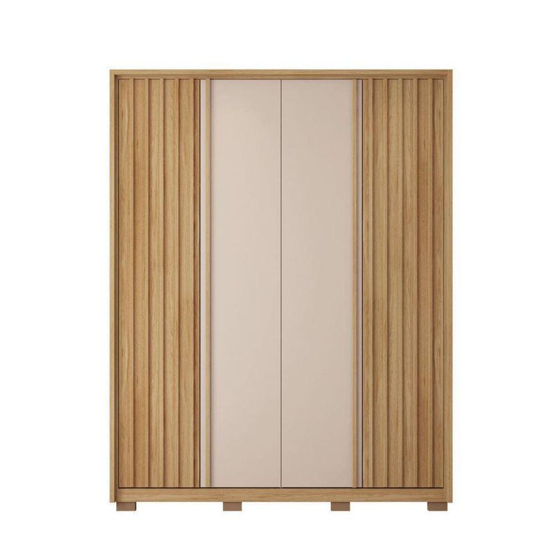 Armario Barb De Madera Café Y Blanco 182x57x212 Cm - Zmobili