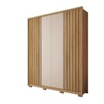 Armario Barb De Madera Café Y Blanco 182x57x212 Cm - Zmobili