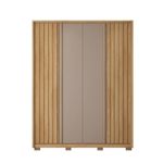 Armario Barb De Madera Café Y Gris 182x57x212 Cm - Zmobili