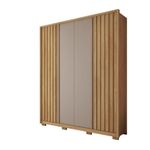 Armario Barb De Madera Café Y Gris 182x57x212 Cm - Zmobili