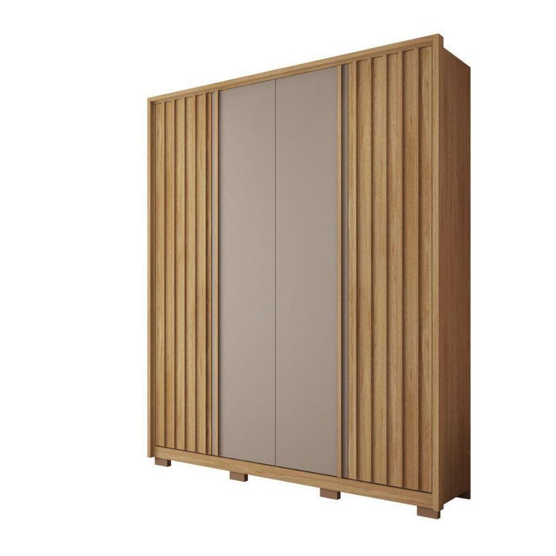 Armario Barb De Madera Café Y Gris 182x57x212 Cm - Zmobili