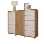 Gavetero Barb De Madera Café Y Blanco 136x45x118 Cm - Zmobili