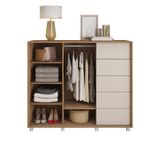 Gavetero Barb De Madera Café Y Blanco 136x45x118 Cm - Zmobili
