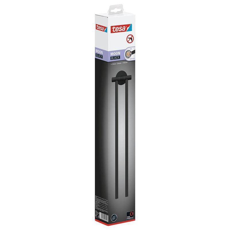 Toallero De Barra Adhesivo 2 Brazos Moon Black - Tesa
