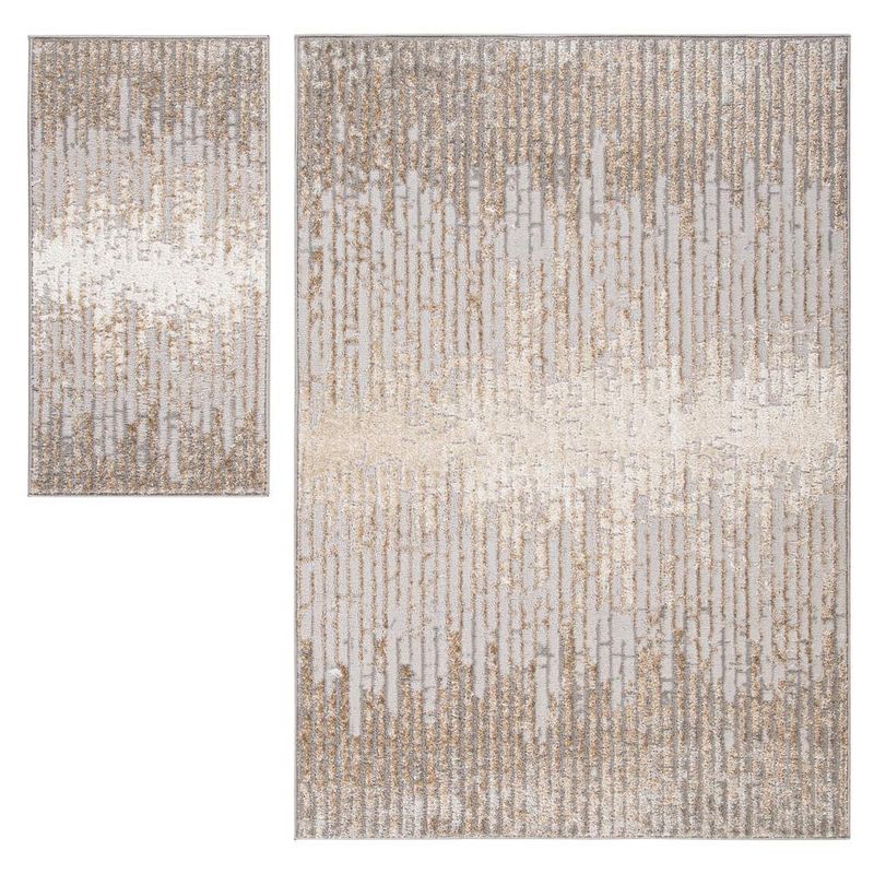 Combo Alfombra Salamanca Líneas 133x190+57X110 Cm - Viva