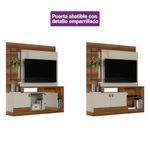 Mueble Modular Eris Café Y Blanco 160x39x187 Cm - Zmobili