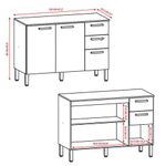 Gabinete De Cocina 8 Estantes Y 3 Gavetas Beige 260 Cm - Z